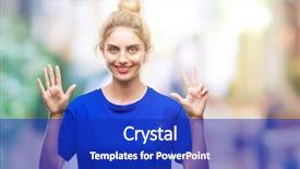  Presentation with blue eyes technology eye scan - Amazing presentation theme having 8 points - young beautiful blonde and blue backdrop and a royal blue colored foreground