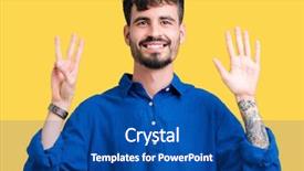  Presentation with isolated paw prints over white - PPT theme consisting of 8 points - young handsome man over isolated background and a  colored foreground