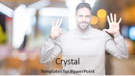  Presentation with eight - Cool new slides with 8 points - young handsome man wearing sweatshirt backdrop and a  colored foreground