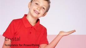  Presentation with empty old paper feather - Slide deck featuring 8-year-old-kid background and a red colored foreground