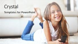  Presentation with evaluation of 5 years old boy - Presentation theme with 8 years old child watching background and a white colored foreground