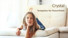  Presentation with evaluation of 5 years old boy - Audience pleasing presentation theme consisting of 8 years old child watching backdrop and a cream colored foreground