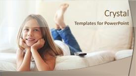  Presentation with evaluation of 5 years old boy - Slide deck enhanced with 8 years old child watching background and a cream colored foreground