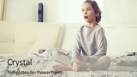  Presentation with old - Theme with 8 years old child watching background and a soft green colored foreground