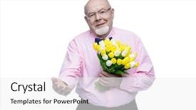  Presentation with happy retirement - Audience pleasing PPT layouts consisting of 70 s - happy smiling old man gives backdrop and a white colored foreground