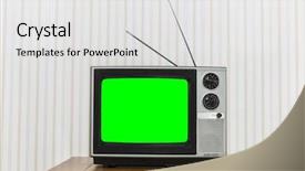  Presentation with old wood - Cool new PPT layouts with 70 s - old analogue television on wood backdrop and a white colored foreground