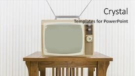  Presentation with antenna - Slide set consisting of 70 s - old television with antenna background and a white colored foreground