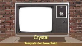  Presentation with retro television old vintage tv - Amazing PPT theme having  backdrop and a  colored foreground