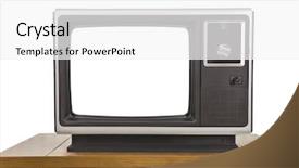  Presentation with cut - PPT layouts featuring 70 s - old television with cut background and a light gray colored foreground