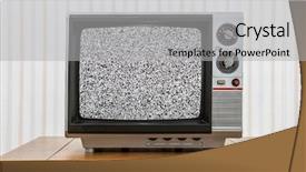  Presentation with television - Presentation design featuring 70 s - vintage portable television set background and a light gray colored foreground