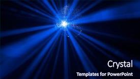  Presentation with 80s disco - Audience pleasing theme consisting of 80s disco - blue rays in haze backdrop and a navy blue colored foreground