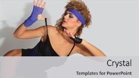  Presentation with 80s - Audience pleasing presentation consisting of 80's fashion woman backdrop and a light gray colored foreground