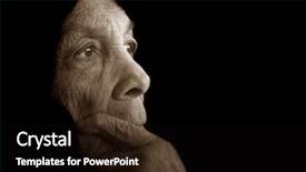  Presentation with alone - PPT theme consisting of 87 year old woman background and a black colored foreground
