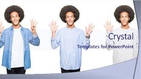  Presentation with afro - Presentation theme consisting of 9 - collage of young man background and a sky blue colored foreground