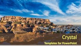  Presentation with india fort - Cool new presentation theme with 16 9 - famous indian tourist landmark backdrop and a tawny brown colored foreground