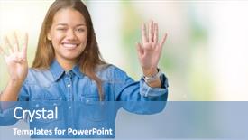  Presentation with arabian woman wearing hijab muslim - Cool new PPT layouts with 9 - young beautiful brunette woman wearing backdrop and a  colored foreground