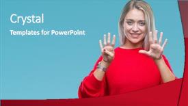  Presentation with winter - Audience pleasing presentation consisting of 9 - young blonde woman wearing winter backdrop and a  colored foreground