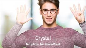  Presentation with glasses - Audience pleasing PPT theme consisting of 9 - young handsome man wearing glasses backdrop and a  colored foreground