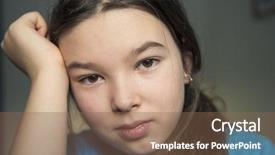  Presentation with evaluation of 5 years old boy - Cool new PPT theme with 9-10 years old teen backdrop and a violet colored foreground