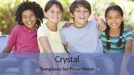  Presentation with diverse group of children - Presentation consisting of 11 - group of children sitting background and a teal colored foreground