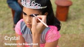  Presentation with neonatal nurse baby hand mother - Slides consisting of 9 box - cropped hand on mother applying background and a coral colored foreground