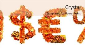  Presentation with fall leaves border autumn - Presentation theme having 9 petal - alphabet of autumn leaves background and a coral colored foreground