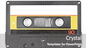  Presentation with cassette - Beautiful presentation design featuring 90 minutes black compact cassette backdrop and a gray colored foreground