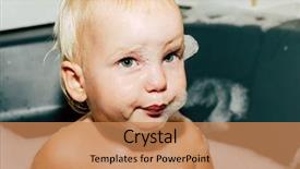  Presentation with maternal child nurisng - Beautiful presentation design featuring 90 s - child is bathing the bath backdrop and a coral colored foreground