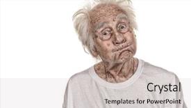  Presentation with old man - Slide deck having 90 s - very funny old senior man background and a light gray colored foreground