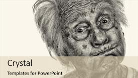  Presentation with old man and his music - Presentation theme enhanced with 90 s - very funny old senior man background and a lemonade colored foreground