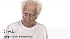  Presentation with faces - Presentation design featuring 90 s - very funny senior man making background and a light gray colored foreground