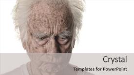  Presentation with faces - PPT layouts with 90 s - very funny senior man who background and a light gray colored foreground