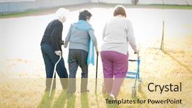  Presentation with elderly care - Theme consisting of 90s - elderly people need care background and a blonde colored foreground