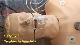  Presentation with 911 emergency - Cool new slides with 911 emergency - first-aid training dummy with respiratory backdrop and a tawny brown colored foreground