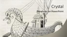  Presentation with old ship - PPT theme having 9th century norman vessel old background and a sky blue colored foreground