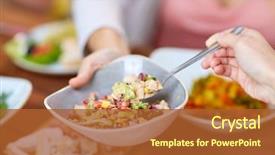  Presentation with food - Amazing slides having food eating and leisure concept backdrop and a red colored foreground