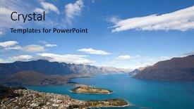  Presentation with queenstown - Presentation theme enhanced with bob's peak new zealand background and a teal colored foreground