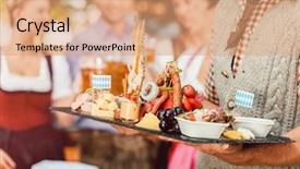  Presentation with bavaria - Slide set consisting of beer garden in bavaria germany background and a coral colored foreground