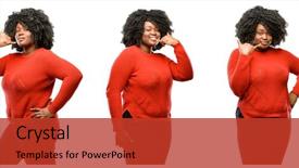  Presentation with plus size fashion model - Theme consisting of weight - young beautiful african plus size background and a red colored foreground