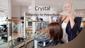  Presentation with hair salon - Beautiful slides featuring client's hair in beauty backdrop and a mint green colored foreground