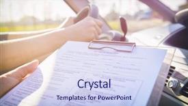  Presentation with driver - Slide set enhanced with driver's license road background and a sky blue colored foreground