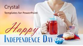  Presentation with independence day - Beautiful slide deck featuring patriotism and national holidays concept backdrop and a lemonade colored foreground