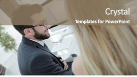  Presentation with employee profile company concept - Beautiful slide set featuring close-up of the company' backdrop and a coral colored foreground