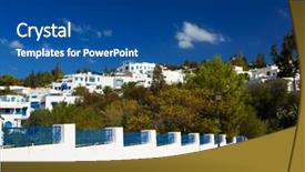  Presentation with quarter - Presentation having saif - old tunisian town sidi bou background and a  colored foreground