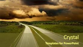  Presentation with night sky plane view - Theme consisting of highway urban scene - beautiful view on the road background and a tawny brown colored foreground