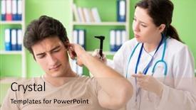  Presentation with medical ear - Amazing slides having patient's ear during medical backdrop and a  colored foreground