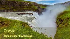  Presentation with water conservation protect nature concept - Slide deck consisting of most picturesque waterfall in iceland background and a tawny brown colored foreground