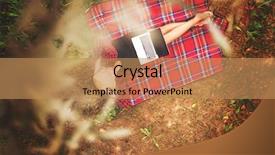  Presentation with under water - Slide deck featuring water communication - young freelancer using a laptop background and a  colored foreground