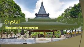  Presentation with president - Audience pleasing slides consisting of museum and library of indonesia' backdrop and a tawny brown colored foreground