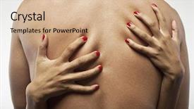  Presentation with woman covering man mouth hand - Audience pleasing presentation consisting of scratching down man's bare backdrop and a lemonade colored foreground